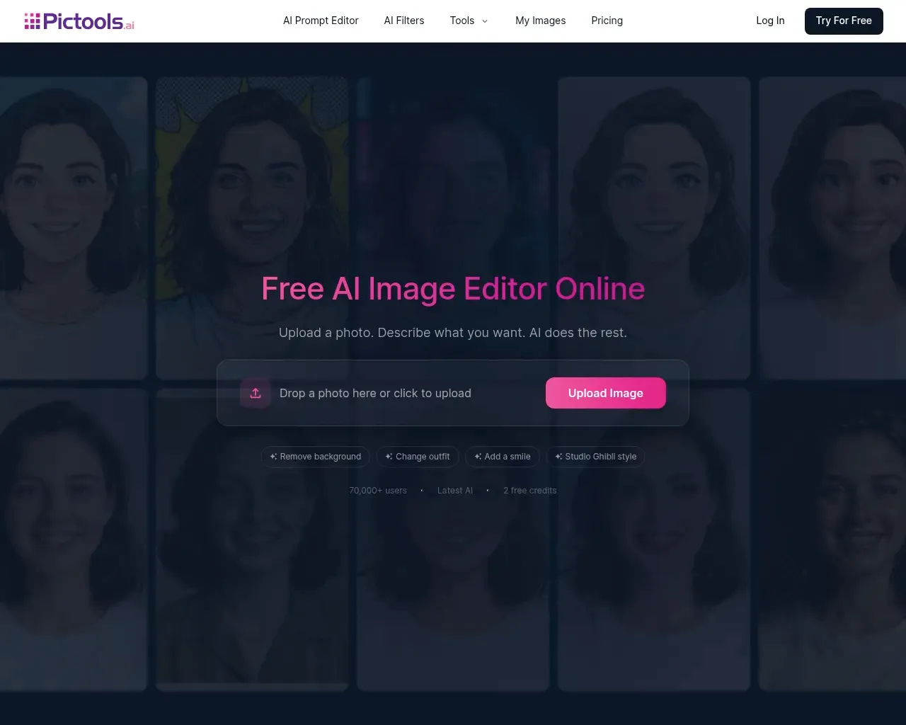 PicTools.AI homepage screenshot
