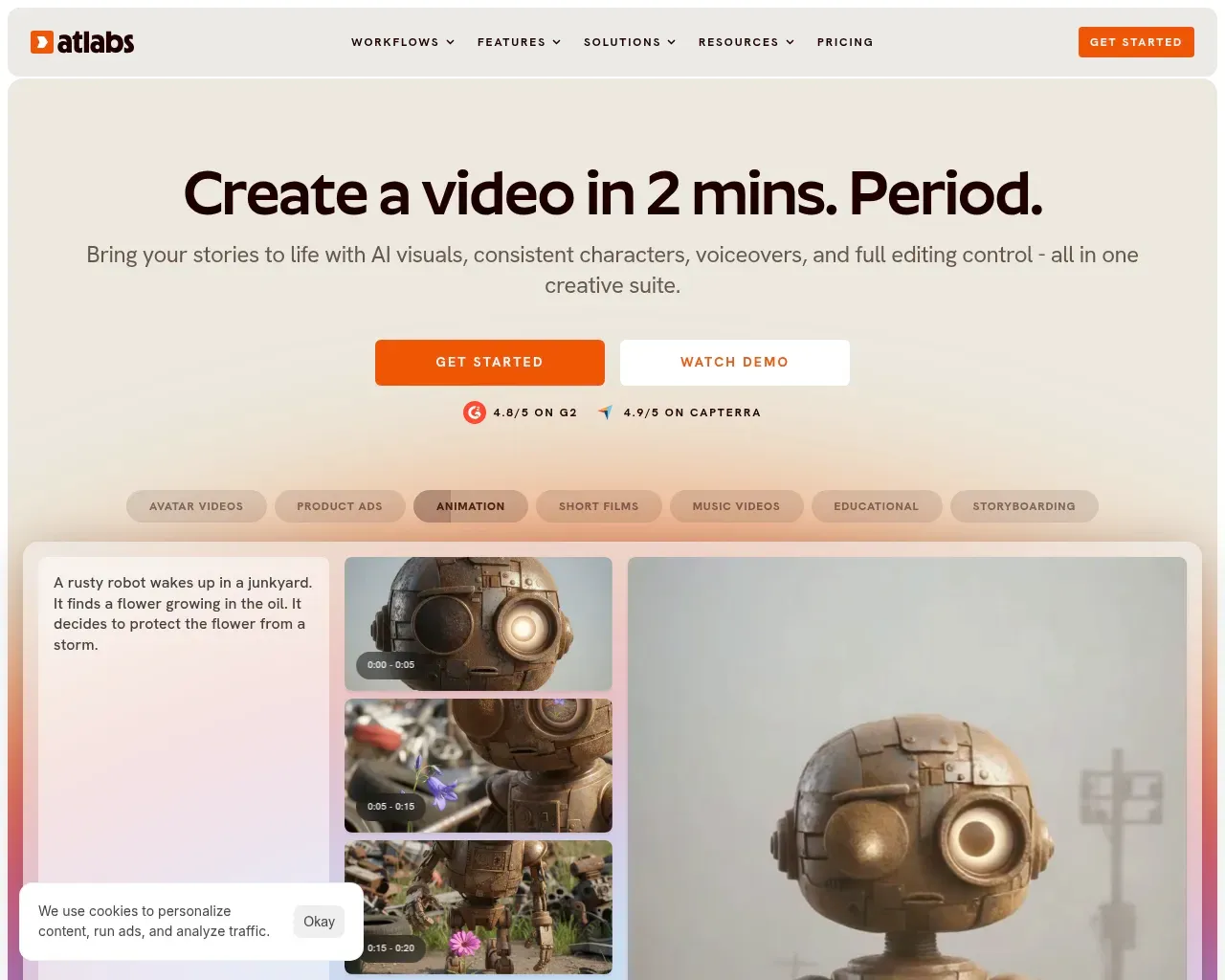 Atlabs AI homepage screenshot
