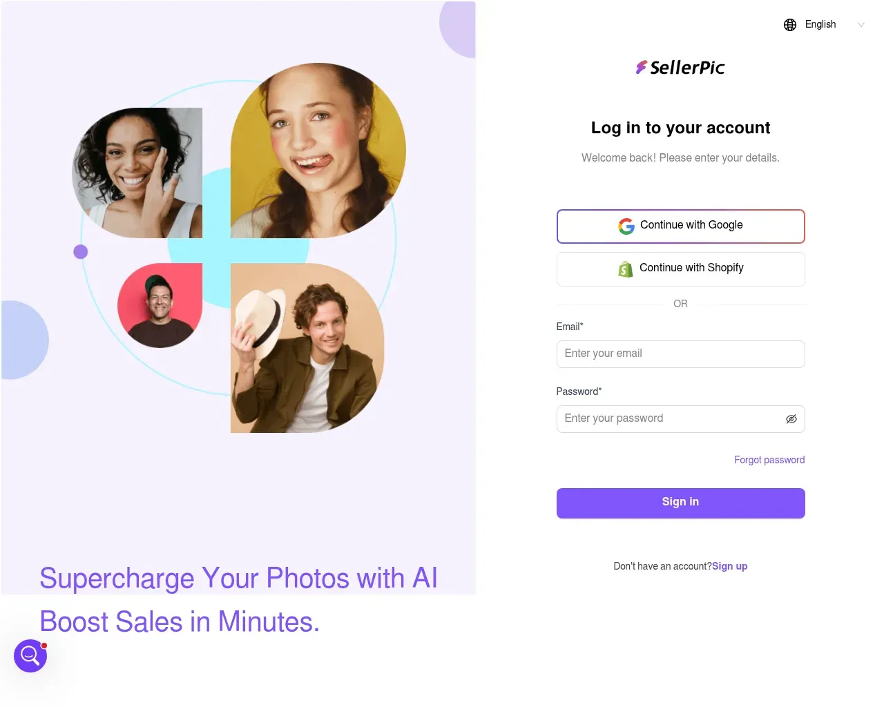 SellerPic AI homepage screenshot