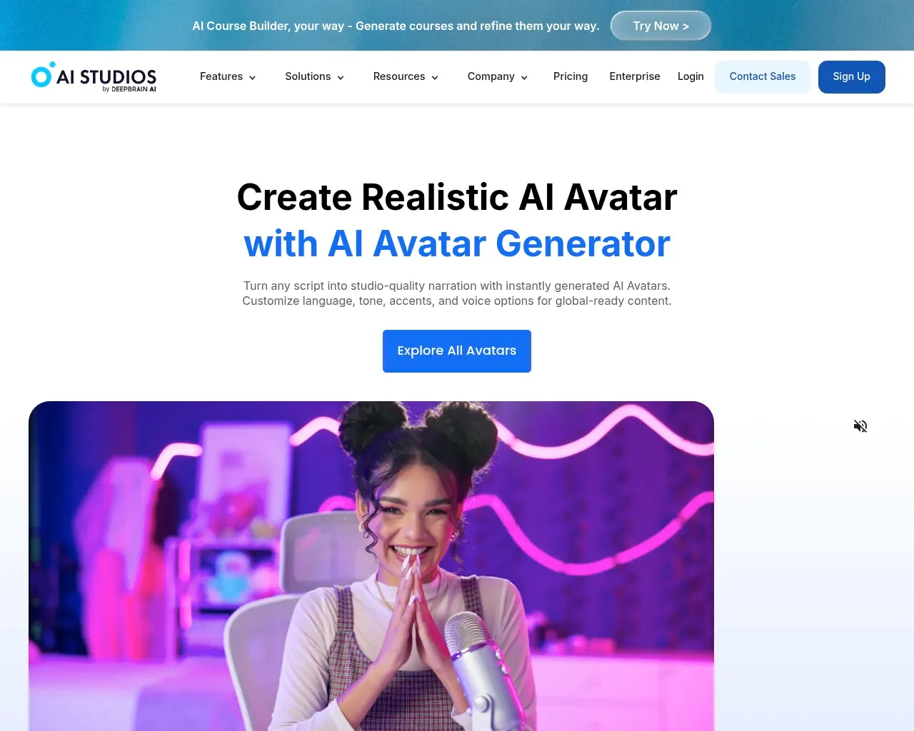 AI Studios अवतार गैलरी — 2,000-से-अधिक तैयार-उपयोग AI प्रस्तुतकर्ता अवतारों की एक ग्रिड