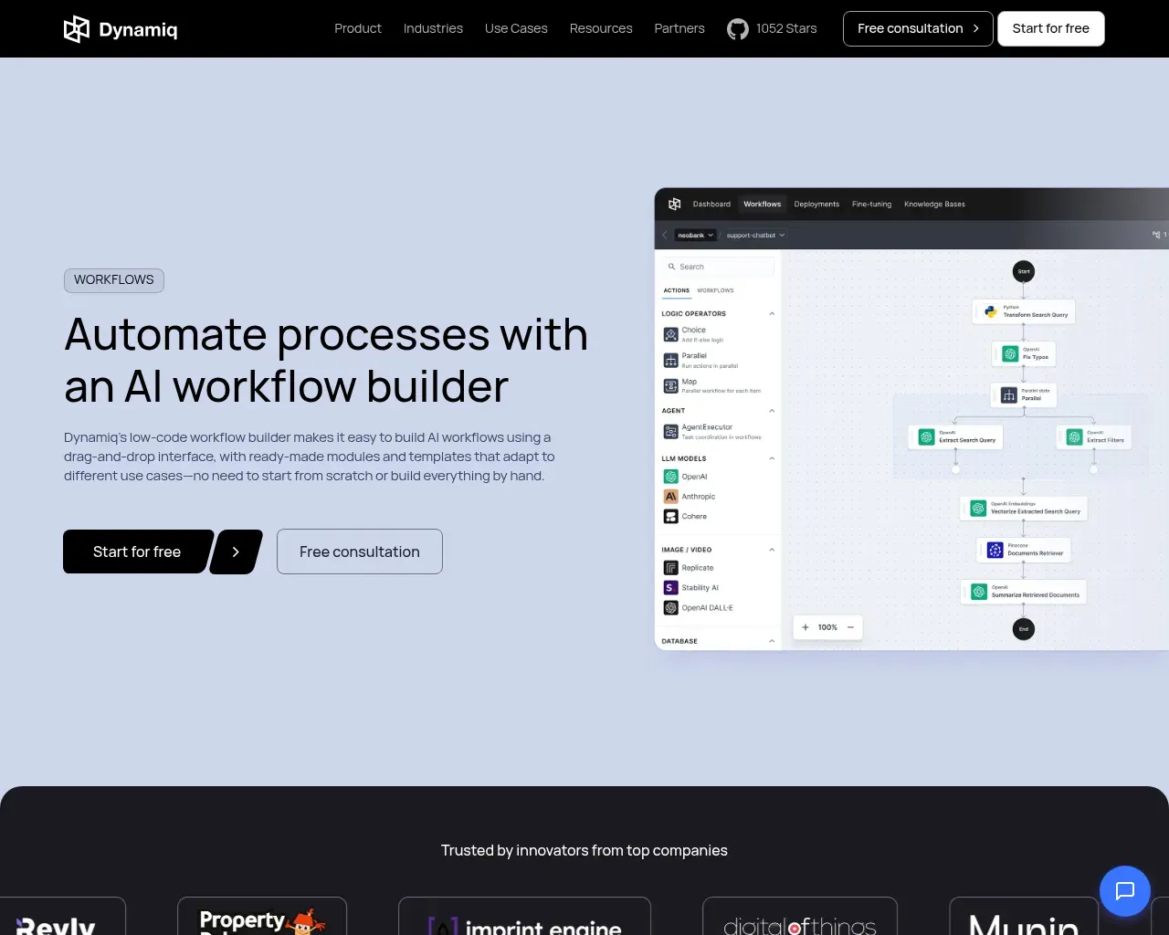 Рабочие процессы Dynamiq — low-code конструктор диалоговых рабочих процессов