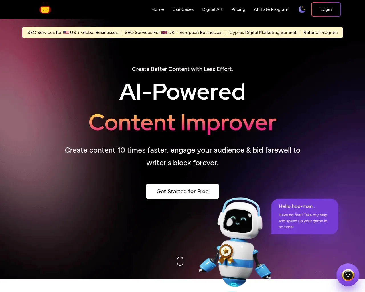 Everneed AI homepage — 'Create Better Content with Less Effort' hero with the AI content categories