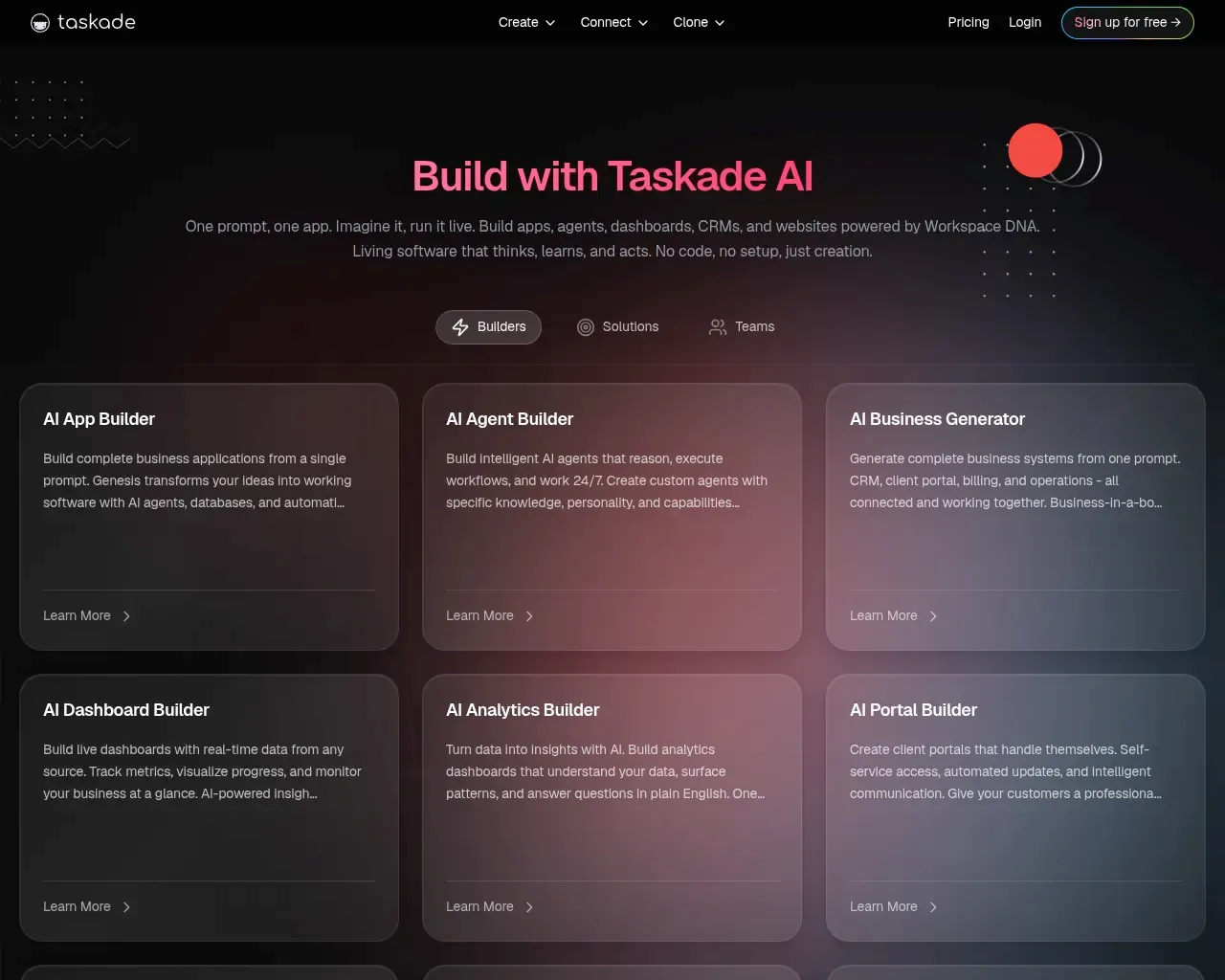 Hub de fonctionnalités IA de Taskade — aperçu des agents, modèles et automatisations