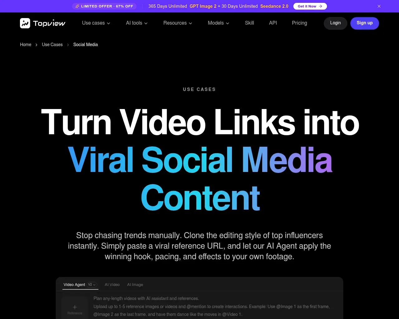 TopView AI सोशल मीडिया यूज़-केस पेज — 8 वायरल वीडियो फॉर्मैट टेम्प्लेट्स (ट्रेंड जैकिंग, एडुटेनमेंट, व्लॉग्स, लिस्टिकल्स)