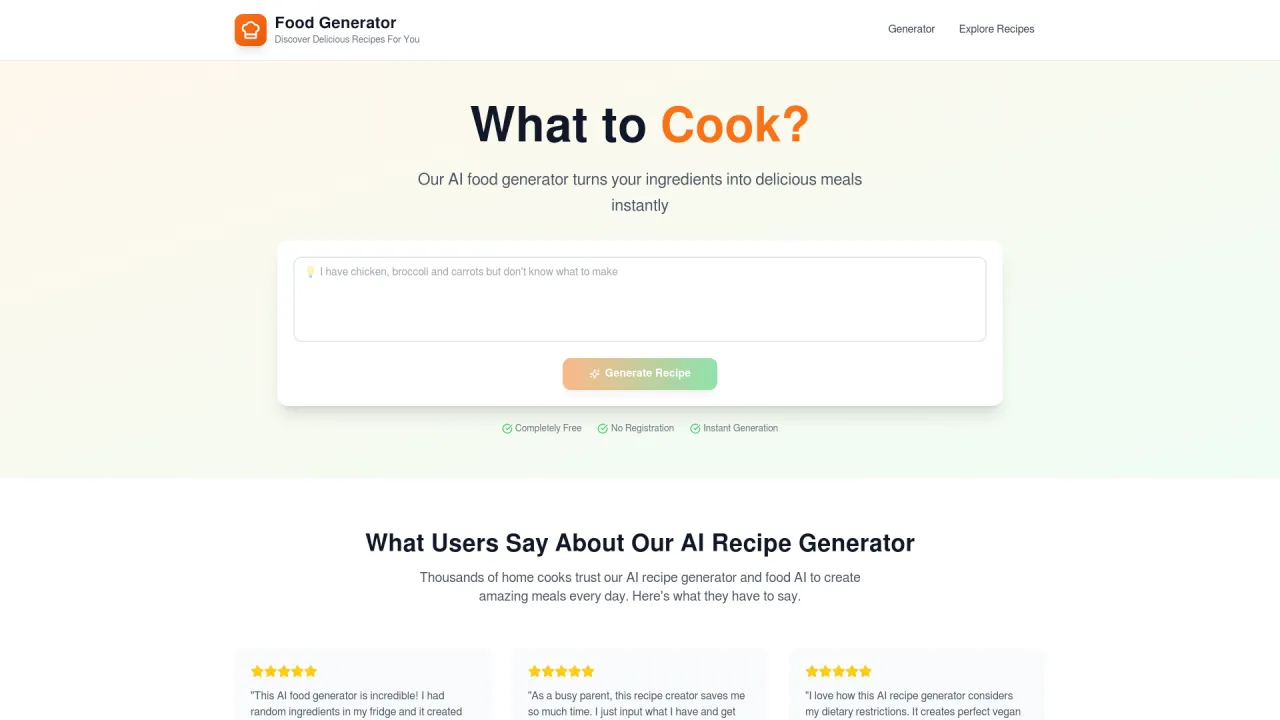 AI Food Generator