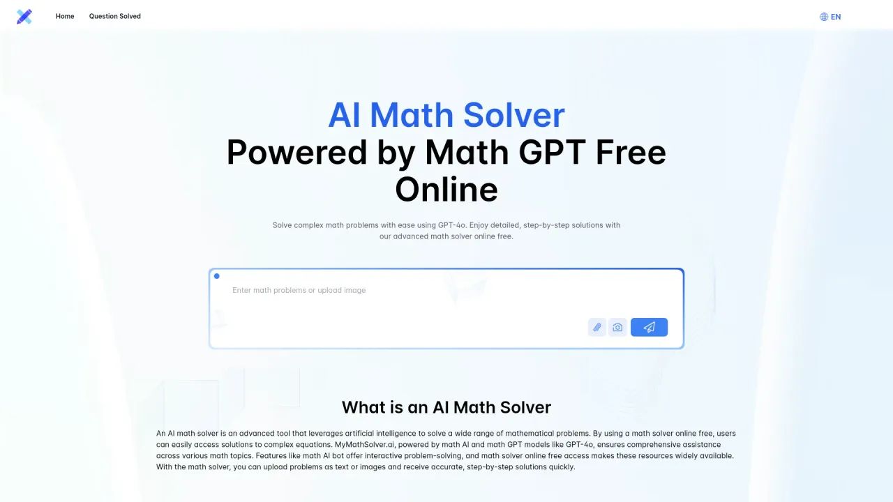 AI Math Solver Powered by Math GPT Free Online