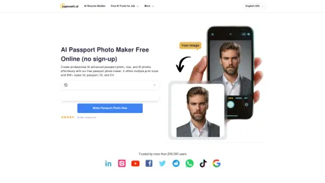 AI Passport Size Photo Maker Free Online | Supawork AI (No sign-up) screenshot