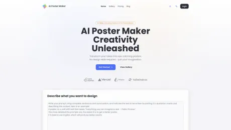 AI Poster Maker Website screenshot