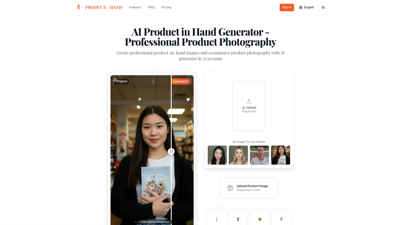 AI Product in Hand Generator | 25s Professional Photos