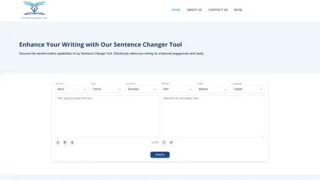 AI Sentence Changer and Rewriter Tool screenshot