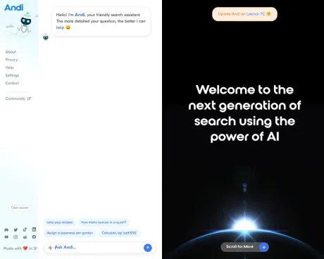 Andisearch screenshot