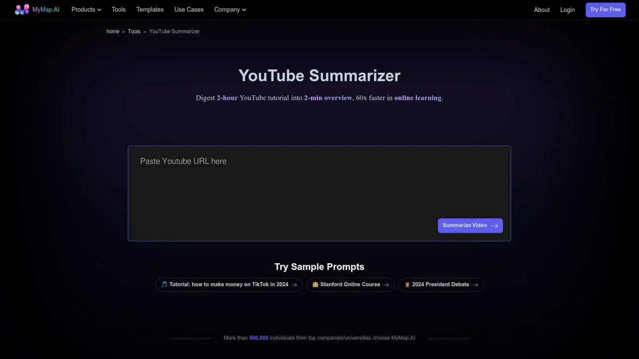 MyMap.AI YouTube Summarizer