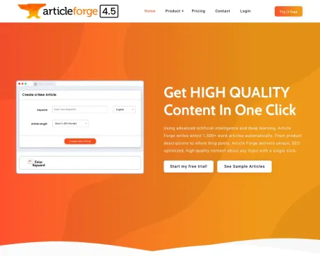 ArticleForge screenshot