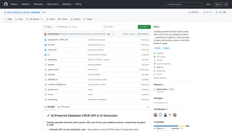automatic crud api + ui generator screenshot