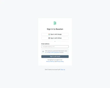 Baseten screenshot