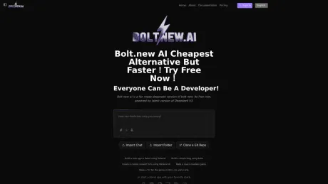 bolt.new ai code screenshot
