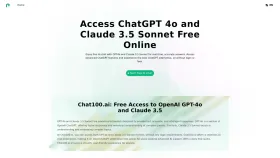 Chat100.ai: Free ChatGPT 4o and Claude 3.5 Sonnet screenshot