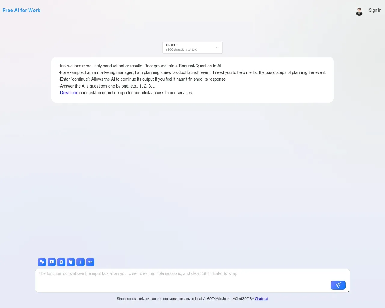 Chatchat for jobs done