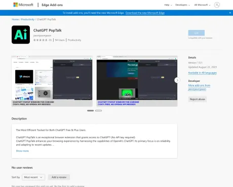 ChatGPT PopTalk screenshot