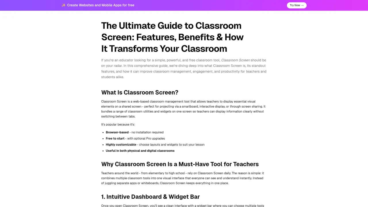 Classroom Screen