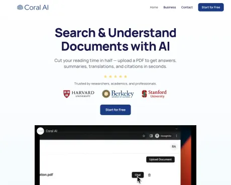 Coral AI screenshot