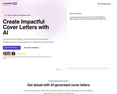 coverletter app screenshot