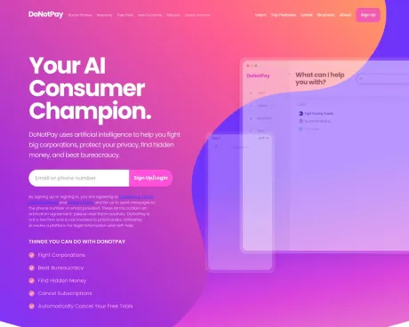 DoNotPay screenshot