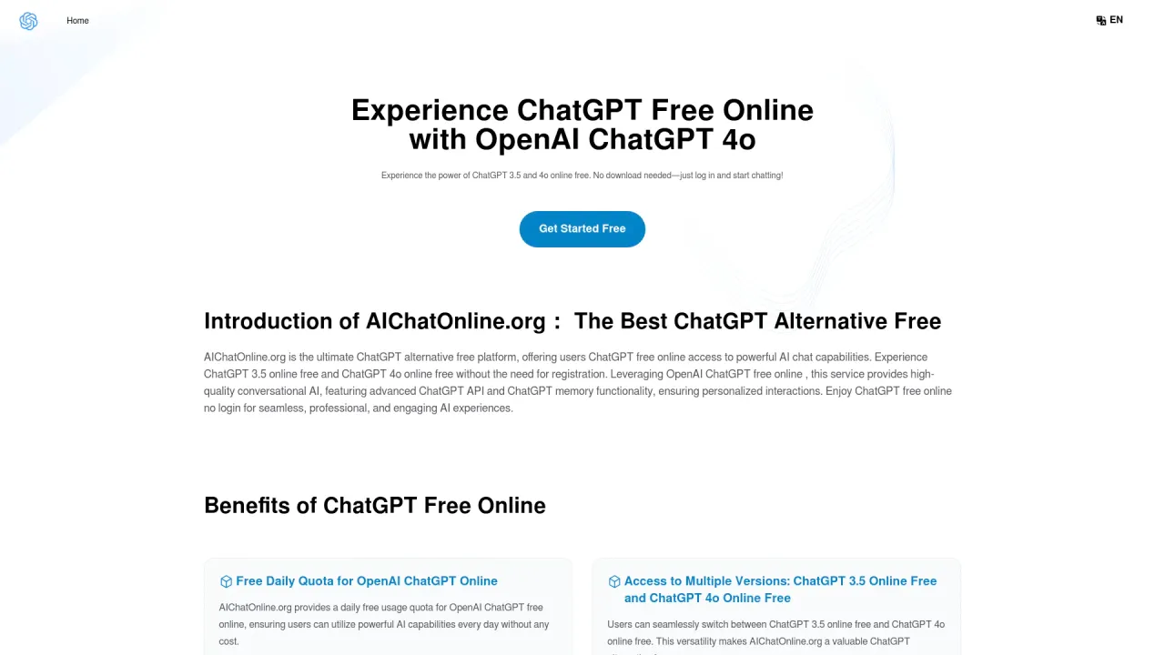 Experience ChatGPT Free Online with OpenAI ChatGPT 4o