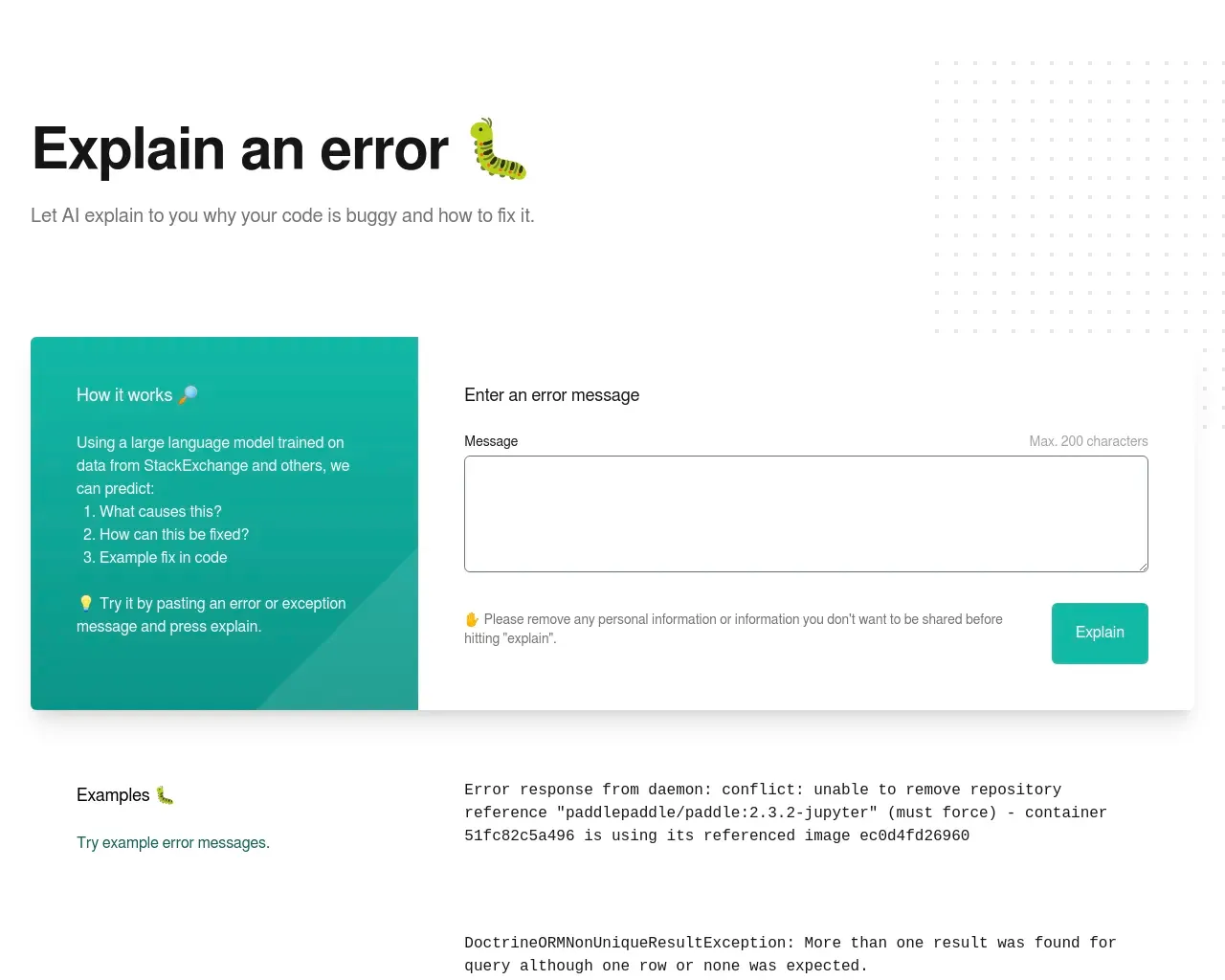 Explain An Error