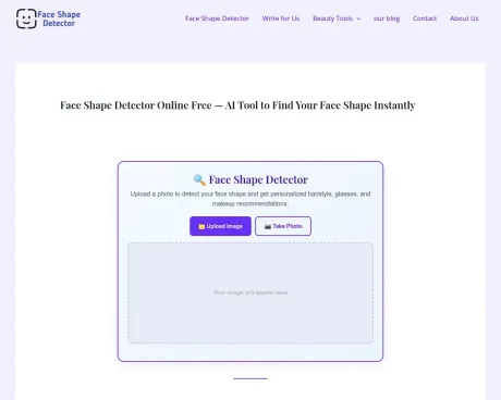 face shape detector online screenshot