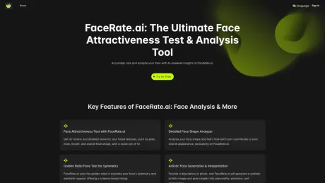 FaceRate.ai: Face Attractiveness Test and Analysis Tool screenshot