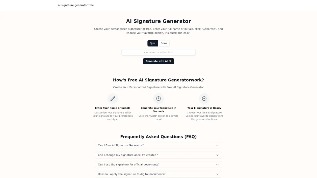 Free AI Signature Generator