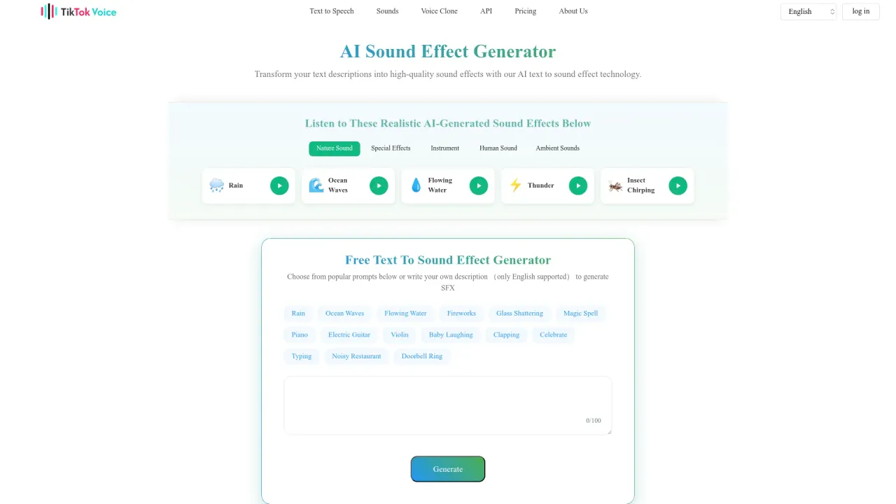 Free AI sound effect generator