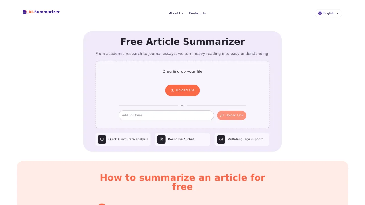 Free Article Summarizer – Get the Insights with Powerful AI