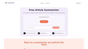 Free Article Summarizer – Get the Insights with Powerful AI screenshot