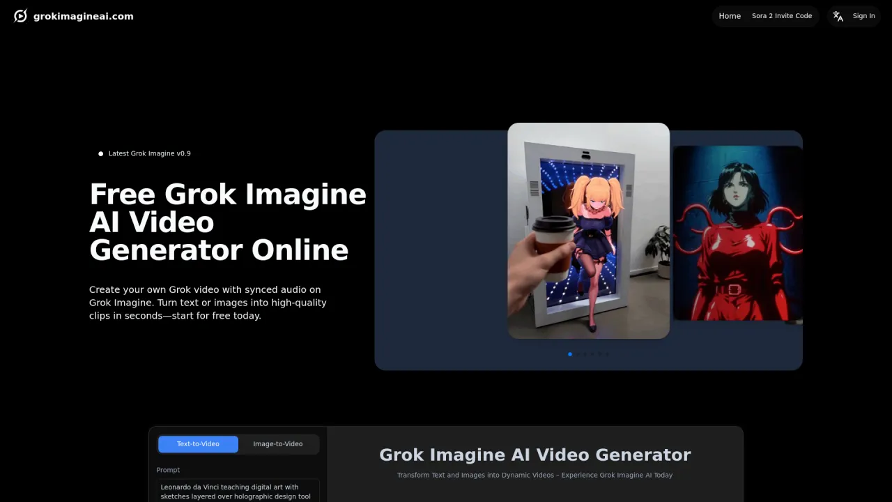 GrokImagineAI.com:Free AI Image & Video Generator With Grok Imagine