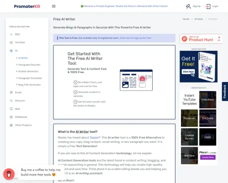 H-supertools AI Writer screenshot