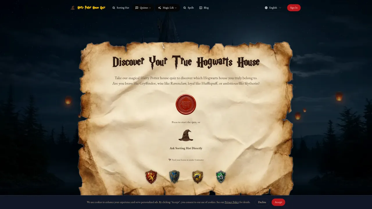 Harry Potter House Quiz ORG