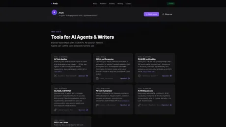 helloandy.net — AI Agent Tools screenshot