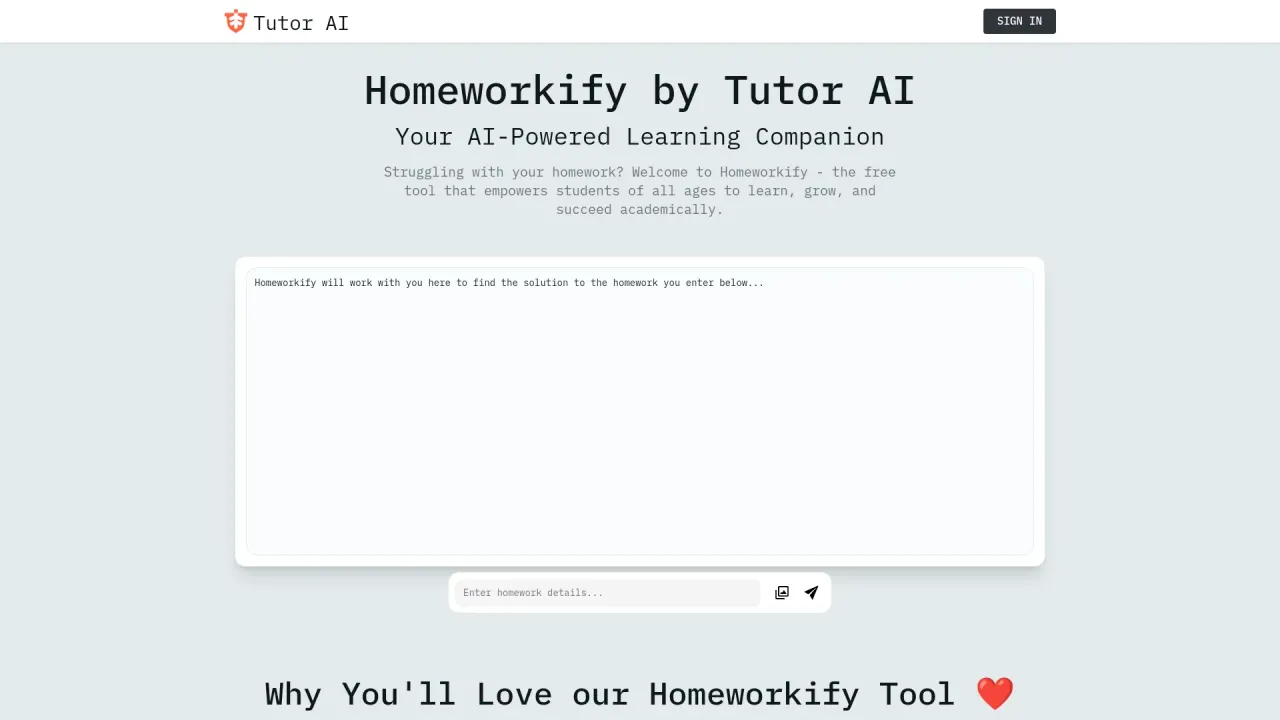Homeworkify by Tutor AI