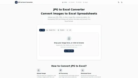JPG To Excel Converter screenshot