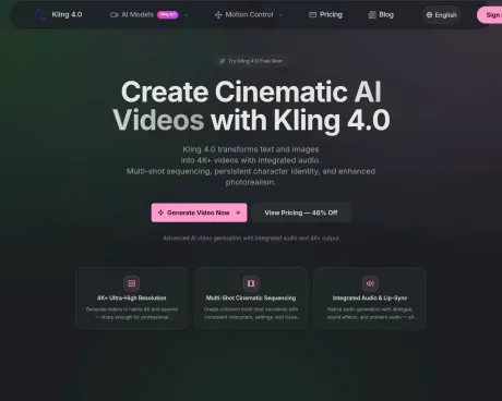 Kling 4.0 screenshot