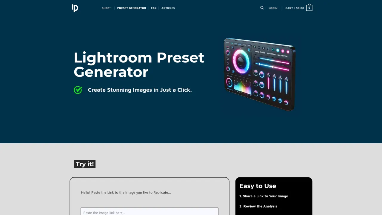 Lightroom Preset Generator