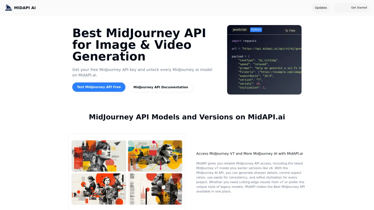 MidAPI.ai – Unofficial MidJourney API