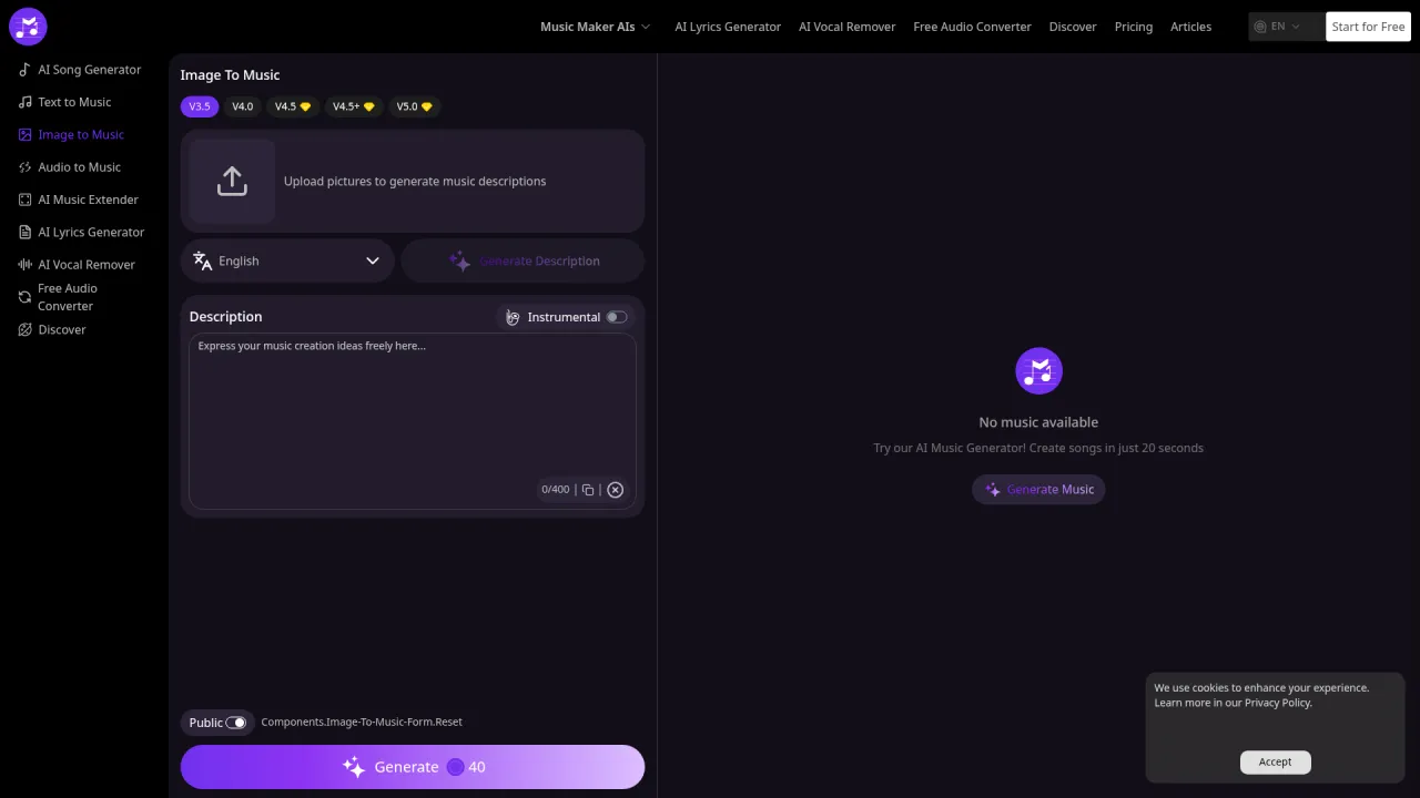 Music Maker AI Image to Music