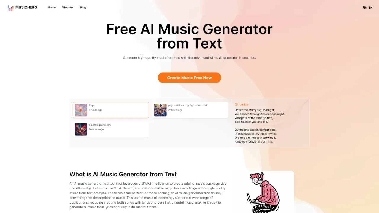 MusicHero.ai: Free AI Music Generator from Text Online