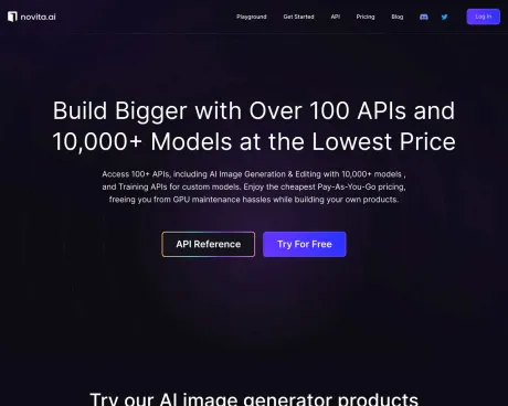 novita AI screenshot