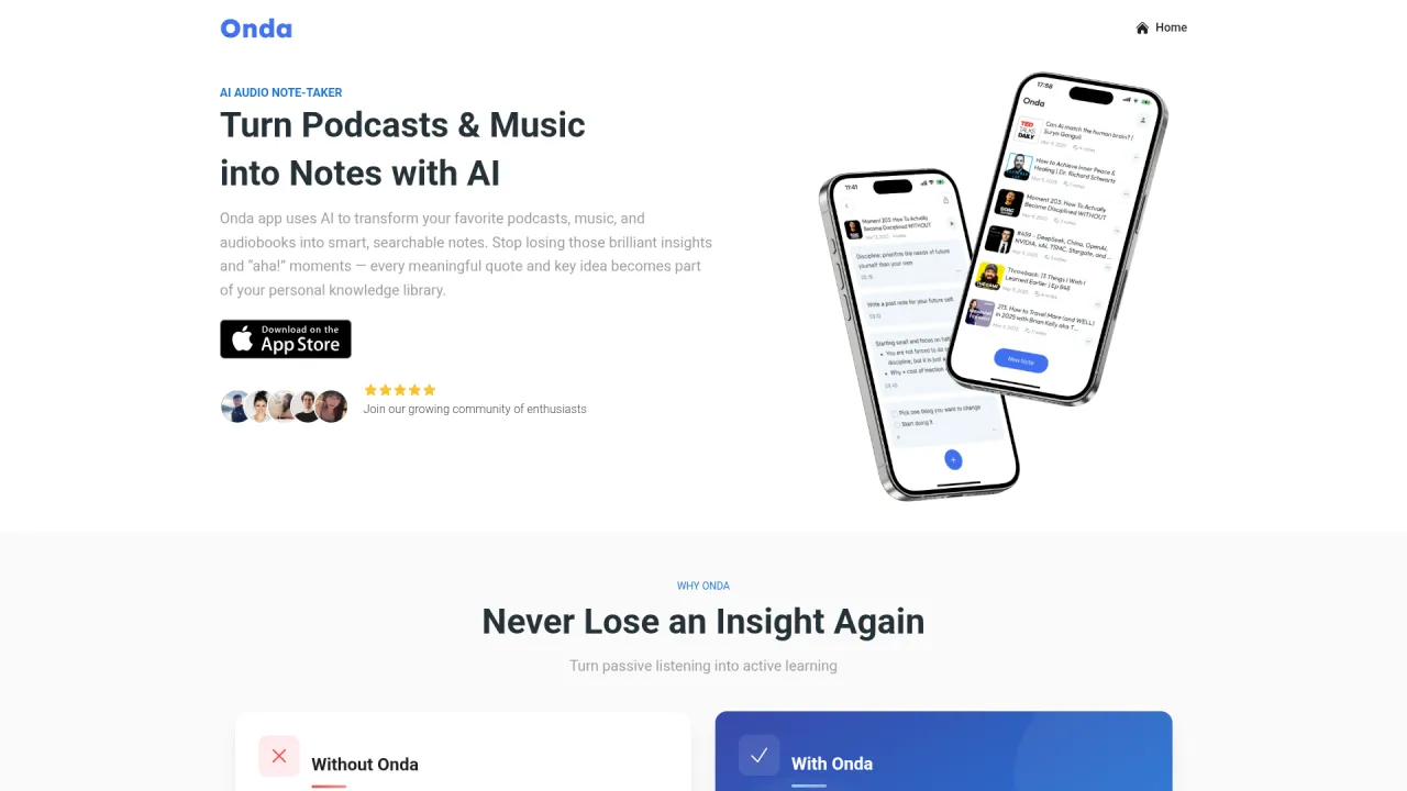 Onda: AI Audio Note Taker