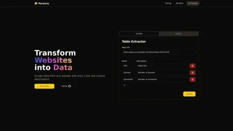 Parsera screenshot