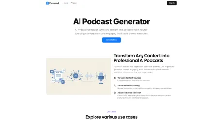 Podmind - AI Podcast Generator screenshot